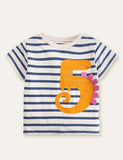 Dinosaur Digital Appliqué Striped T-shirt - Mini Taylor