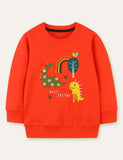 Dineasár Bróidnithe Appliqué Rainbow Sweatshirt