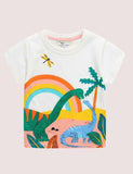 Dinosaurier-Park-Regenbogen-T-Shirt
