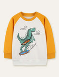 Dinosaur bedrukt lange mouw sweatshirt