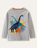 T-shirt à manches longues imprimé dinosaure