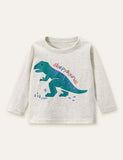 T-shirt a maniche lunghe stampata dinosauro