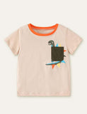 Dinosaur Printed Pocket T-shirt - Mini Taylor
