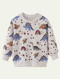 Felpa pullover con stampa dinosauro