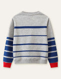 Dinosaur Printed Striped Sweatshirt - Mini Taylor