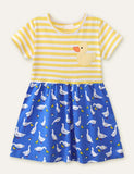 Duck Appliqué Striped Dress - Mini Taylor
