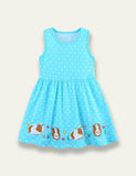 Dutch Pig Embroidered Knitted Dress