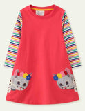 Easter Bunny Appliqué Long Sleeve Dress - Mini Taylor