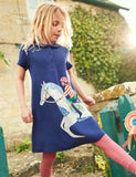 Equestrian Appliqué Short Sleeve Dress - Mini Taylor
