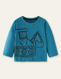 Excavator Printed Long-Sleeved T-shirt