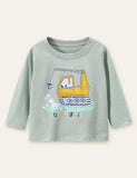 Excavator Printed Long-Sleeved T-shirt - Mini Taylor