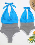 Family Matching One Piece Swimsuit Backless Swimsuit