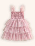 Valentine's Day Heart Applique Multi-layers Tulle Dress