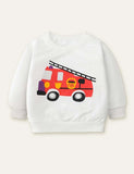 Fire Truck Printed Sweatshirt - Mini Taylor