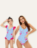 Flamingo Stripes Family Matching Swimsuit - Mini Taylor