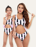 Flamingo Stripes Family Matching Swimsuit - Mini Taylor