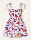 Floral Butterfly Full Printed High Waist Spaghetti Strap Dress - Mini Taylor