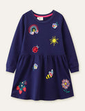 Floral Butterfly Rainbow Embroidered Dress - Mini Taylor