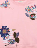 Floral Rabbit Butterfly Appliqué Sweatshirt - Mini Taylor