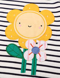 Flower Appliqué Striped T-shirt - Mini Taylor