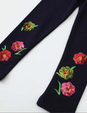 Flower Embroidery Leggings - Mini Taylor