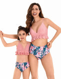 Flower Printed Pleated Family Matching Swim Suit - Mini Taylor