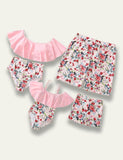 Flower Printed Ruffles Family Matching Swim Suit - Mini Taylor