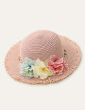 Kvetinový slamený klobúk