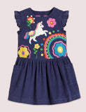 Flowers Rainbow Unicorn Dress - Mini Taylor