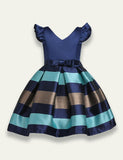 Flying Sleeve Bow Striped Party Dress - Mini Taylor