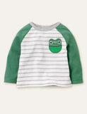 T-shirt à manches longues rayées Frog Appliqué