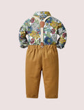 Full Printed Flower Overalls Party Suit - Mini Taylor