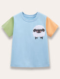 Fun Sheep Appliqué T-shirt