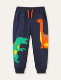 Roliga Dinosaur Appliqué Sweatbyxor