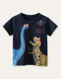 T-shirt divertente con stampa di dinosauri