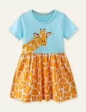 Kleid mit Giraffen-Applikation