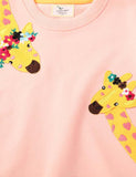 Giraffe Appliqué Long-Sleeved Sweater - Mini Taylor