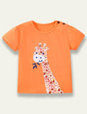 T-shirt con applicazione giraffa