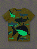 Glowing Shark Pattern T-shirt - Mini Taylor