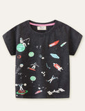 Glowing Space World Printed T-shirt - Mini Taylor