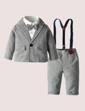 Gray Overalls Party Suit - Mini Taylor