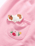 Guinea Pig Flower Embroidered Strap Dress + Long Sleeve T-shirt - Mini Taylor