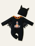Halloween Cute Bat Pumpkin Printed Romper - Mini Berni