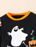 Halloween Printed Flared Pants Set - Mini Berni