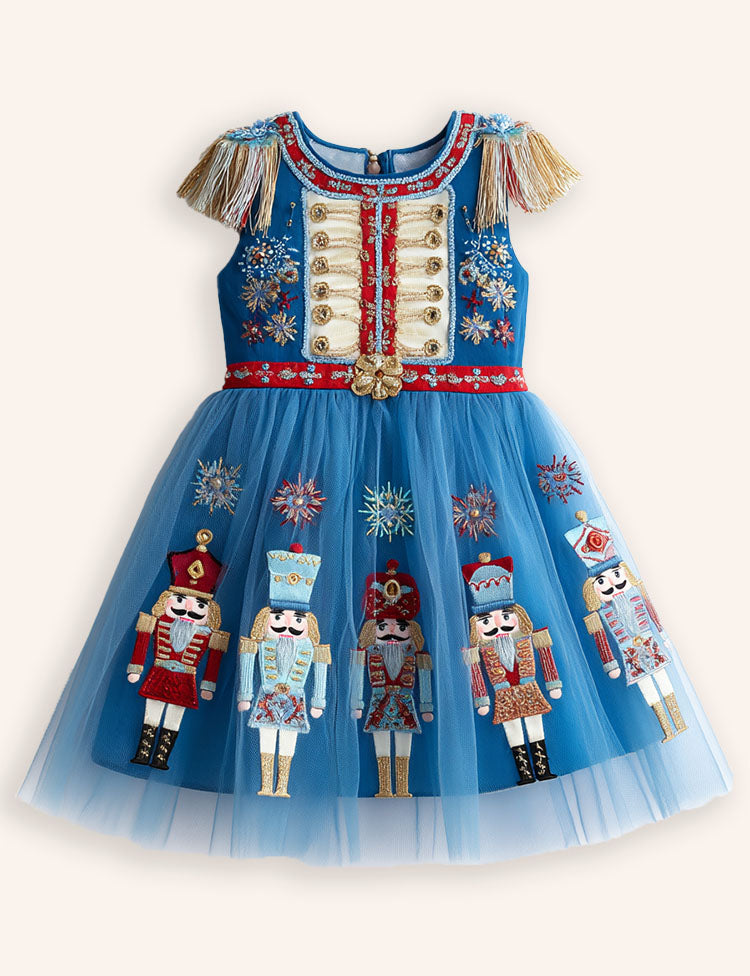 Nutcrackers Velour Tulle Appliqué Dress