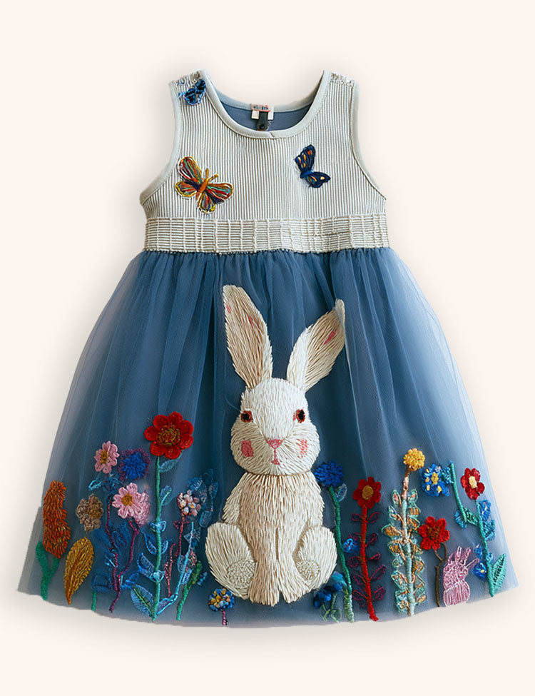 Flower Bunny Party Tulle Dress