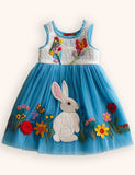 Flower Bunny Party Tulle Dress