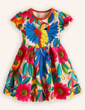 Vestido de fiesta de tul de mariposa jardín