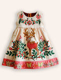 Christmas Reindeer Appliqué Dress