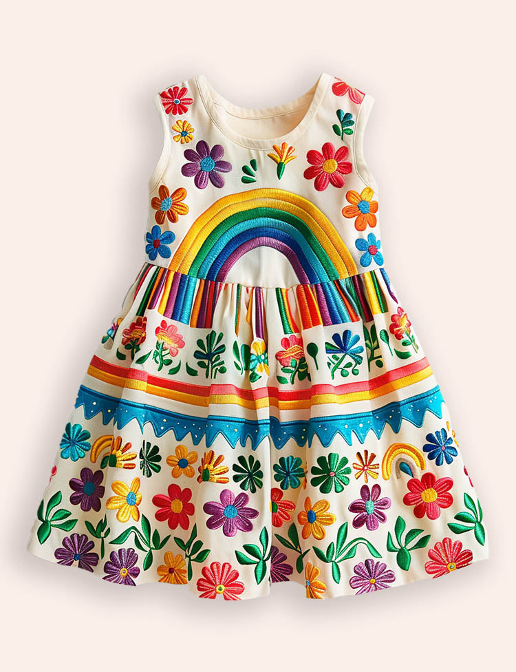 Rainbow Floral Dress